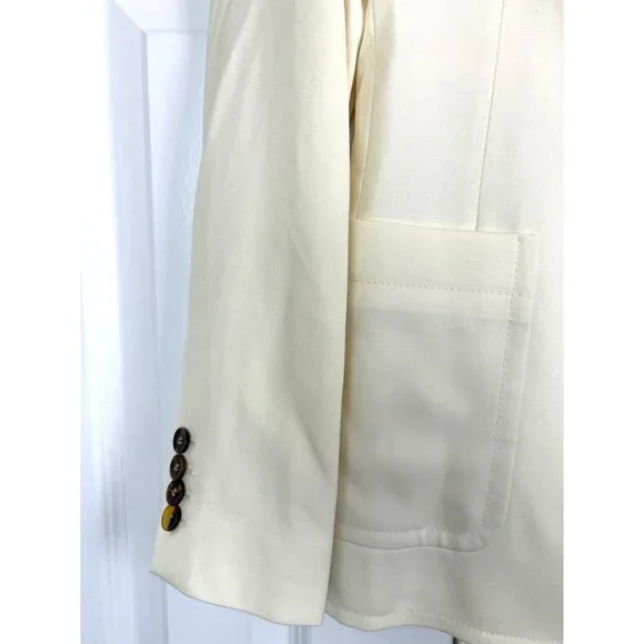 Reiss Women's Ember Cream Off White Tailored Single Breasted One Button Blazer 6 - Picture 7 of 16